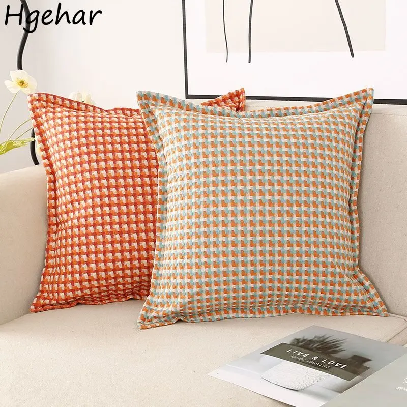 

Nordic Houndstooth Square Cushion Cover Simple Living Room Sofa Throw Pillows Covers Ins Home Decor Funda Cojin Cushions Case