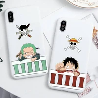 one piece luffy zoro phone case for iphone 13 12 11 pro max mini xs 8 7 6 6s plus x se 2020 xr candy white silicone cover