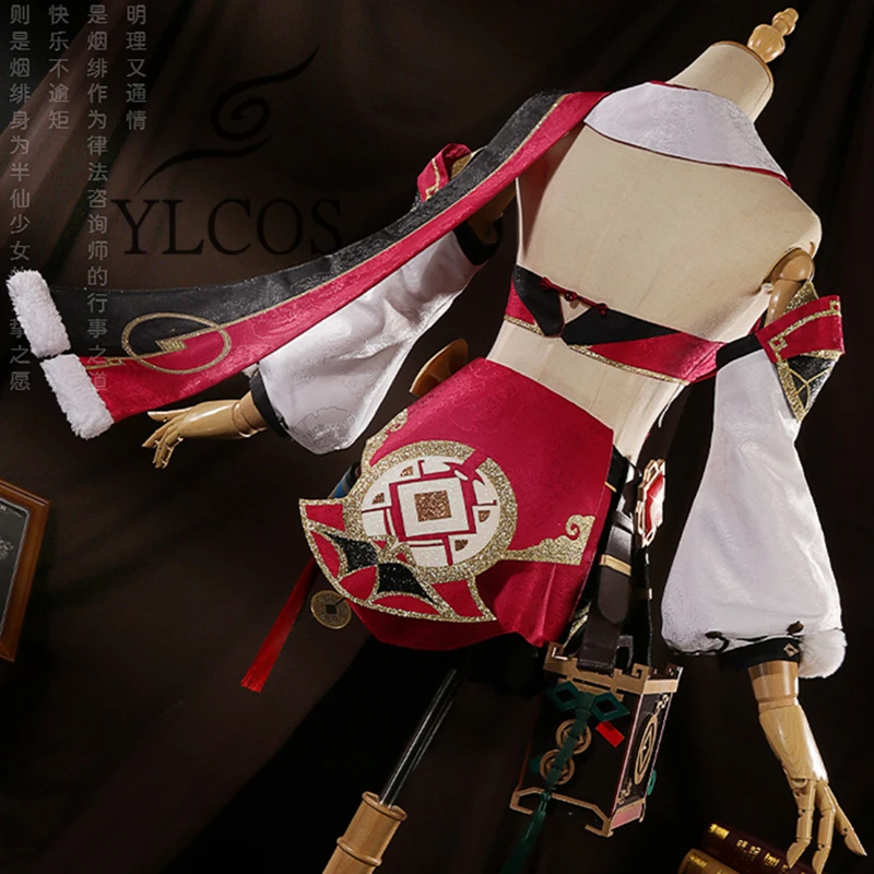 Game Genshin Impact Yanfei Cosplay Costume Wig Halloween Party High Quality Uniforms For Women Girls Suit