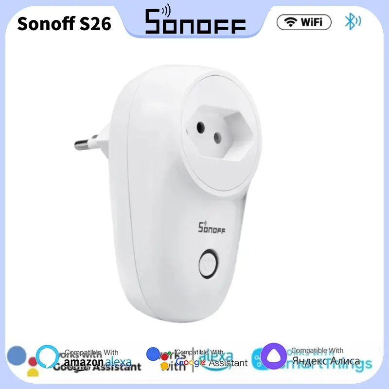 

Sonoff S26 16A Wifi Smart Socket Schakelaa Smart Home Timing Plug eWelink APP Remote Voice Control With Google Sssisant Alexa