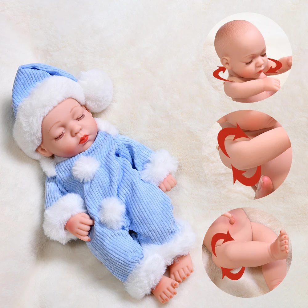 

Кукла реборн 30 см, реалистичное виниловое тело, готовая кукла для новорожденных, подарок для девочек и мальчиков, мягкие силиконовые на ощупь