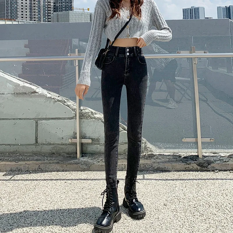 High Waist Jeans Women Cultivate One's Morality Show Thin Joker 2023 New Summer Feet Pants Tight Stretch A Pencil