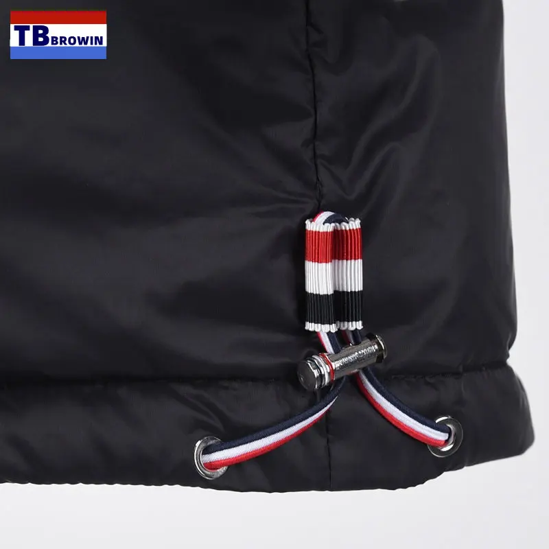 Hip Hop Down Jacket Parka Winter Jackets For Men TB Oversize Windbreaker Streetwear Harajuku Padded Jacket Coat Warm Outwear