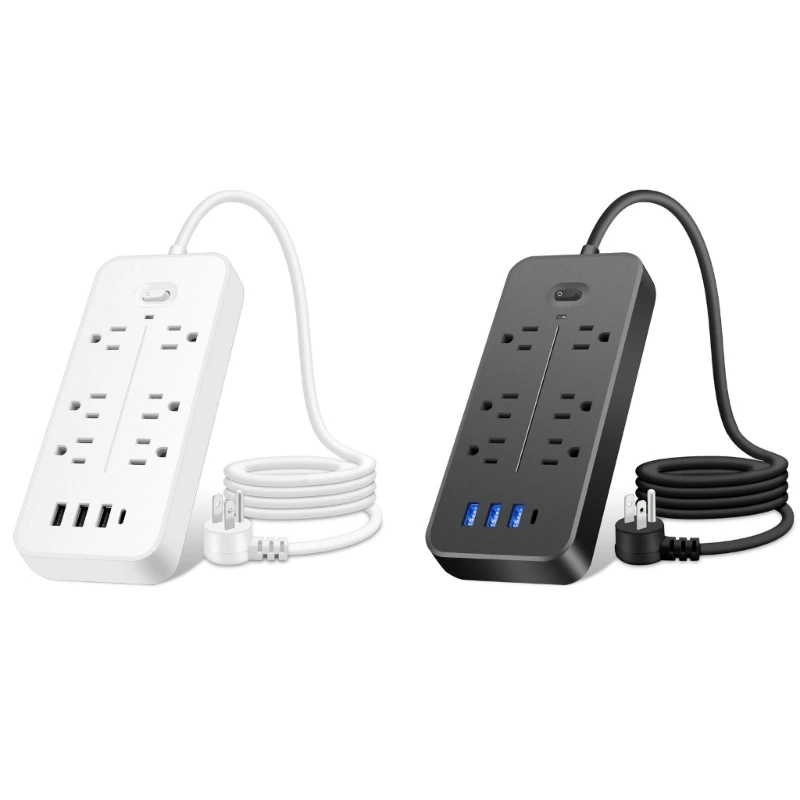 

Power Strip with 3x USB Interface 6 Outlets Wall Outlet with Long Extension Cord Drop Shipping