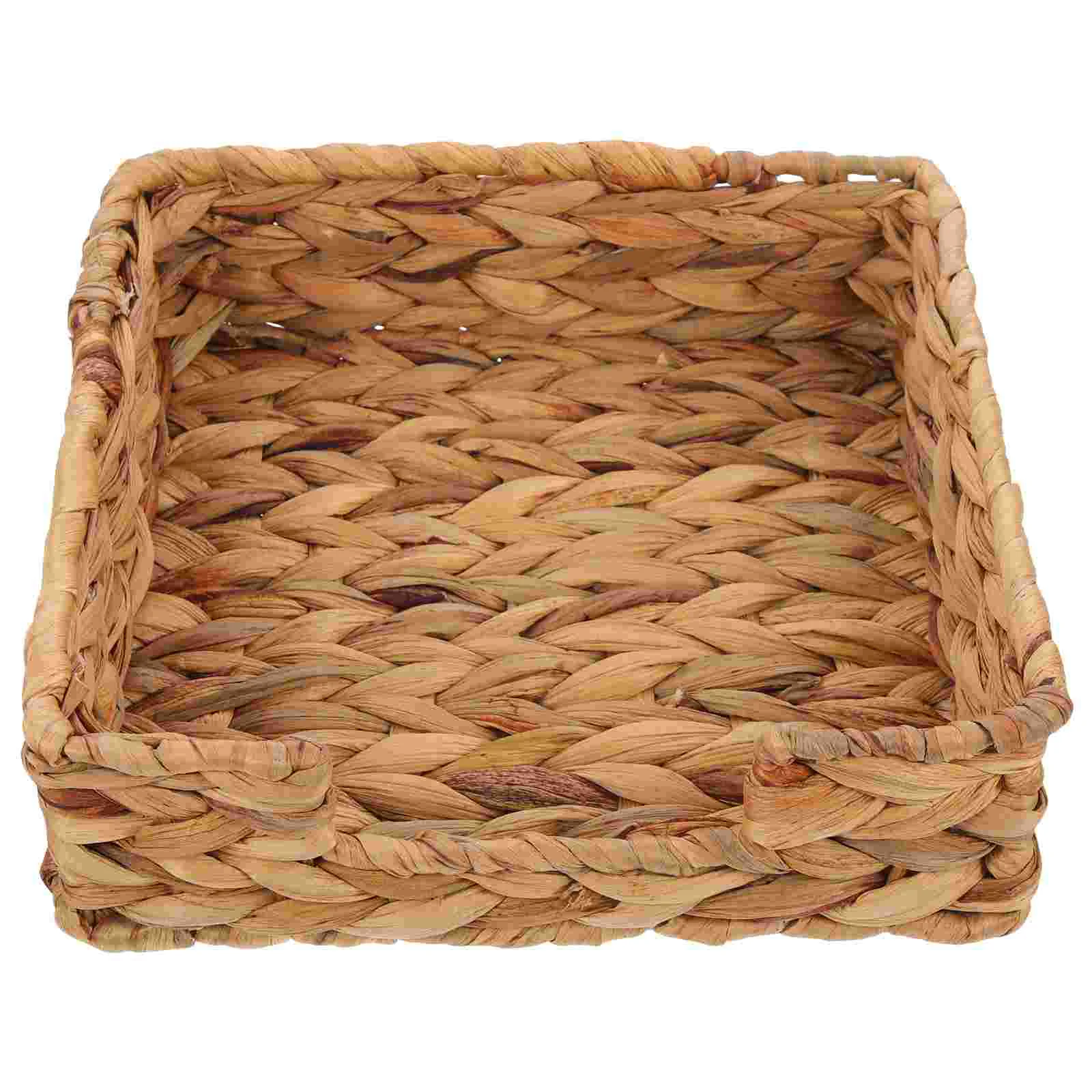 

Straw Tissue Box Napkin Basket Natural Containers Car Decor Holder Desktop Decorative Storage Baskets Square Mount