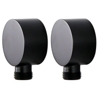 2x wall supply elbowbrass round wall mount shower hose connector accessories g12inch water outlet for shower black