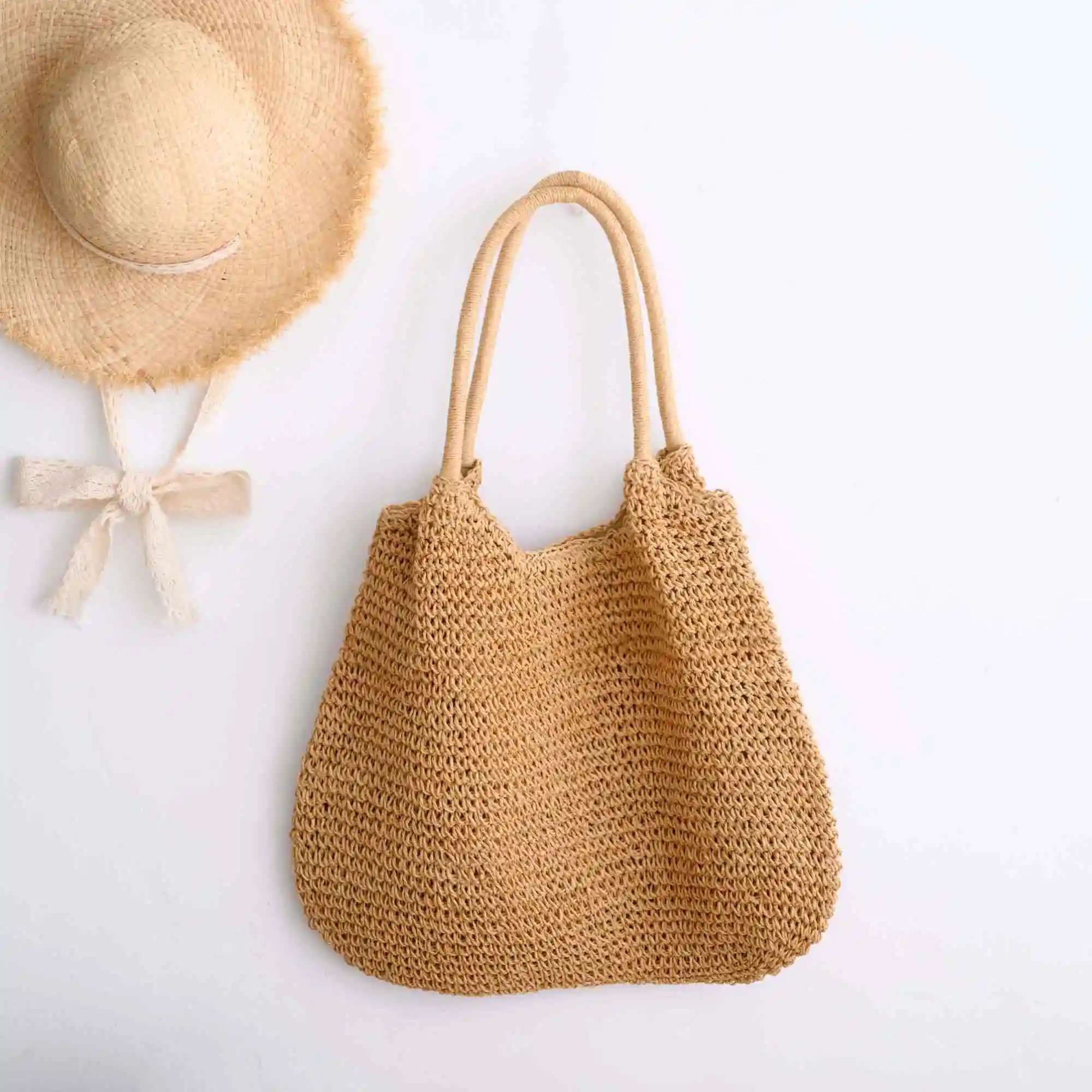 

European and American style rope bags Straw Woven Fashion Bag Summer Beach Handbag Designer Shoulder Bag