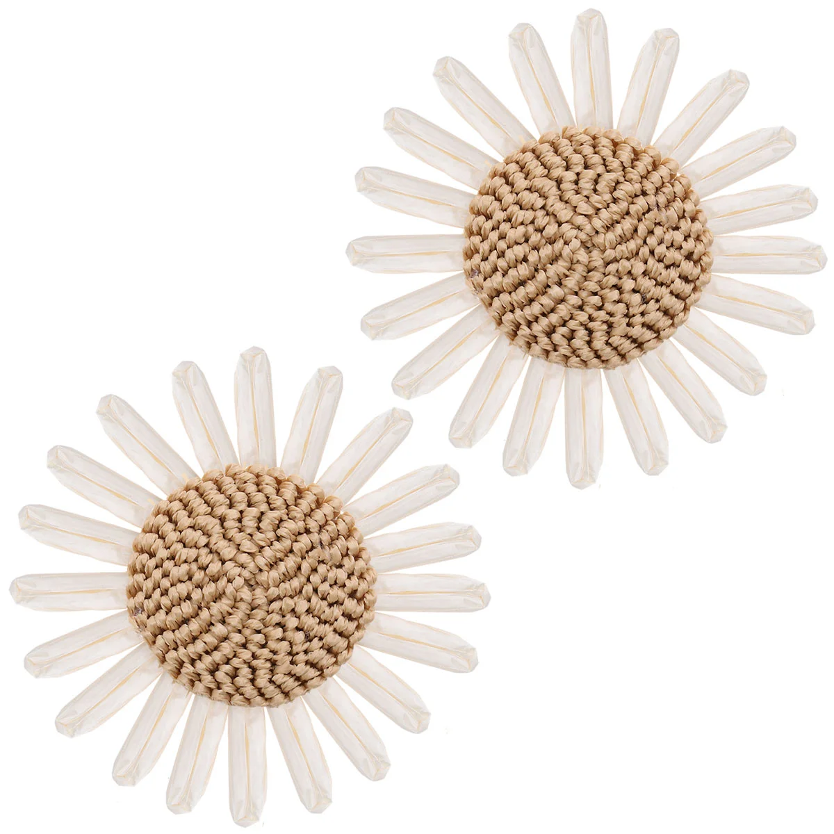 

2PCS Weaving Sunflower Decor DIY Shoe Flowers Garment Accessories Creative Girl Clothing Buckle Decor for