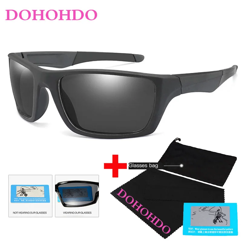 

2022 New Polarized Sunglasses Men Brand Designer Square Sports Sun Glasses For Men Driving Fishing Black Frame Blue Goggle UV400