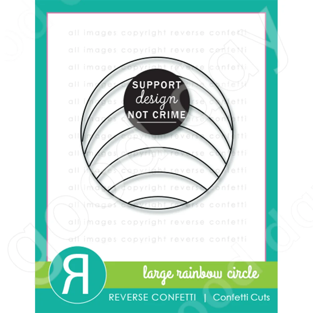 

2022 Arrival New Large Rainbow Circle Confetti Cuts Dies Scrapbook Used for Diary Decoration Template Diy Greeting Card Handmade