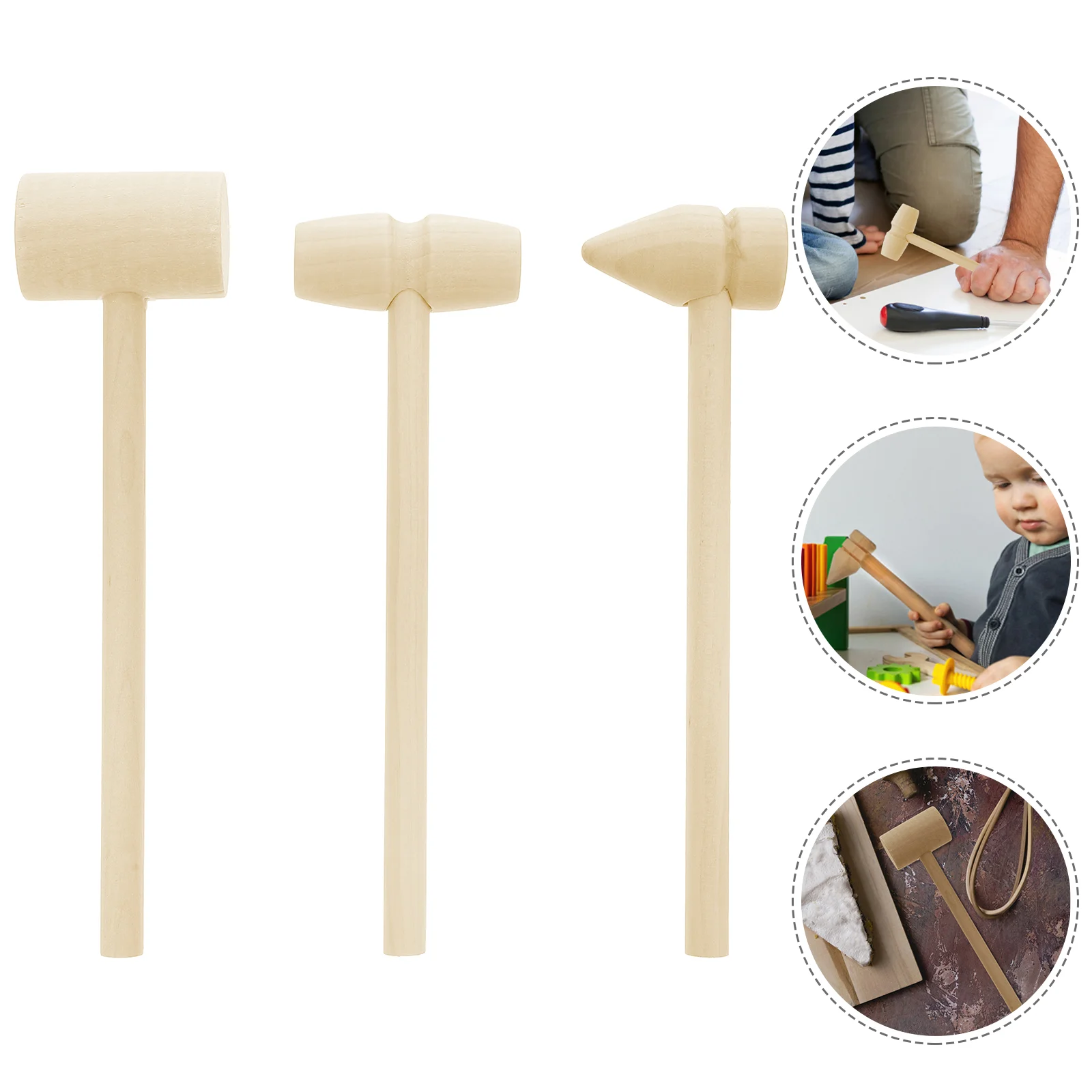 

30pcs Wooden Hammers Mallet Pounding Educational for Kids Boys