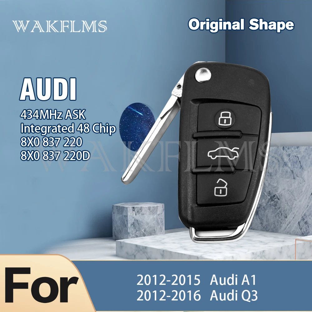 Дистанционный Автомобильный ключ для Audi A1 Q3 2012 2013 2014 2015 2016 встроенный 48 чипов P/N
