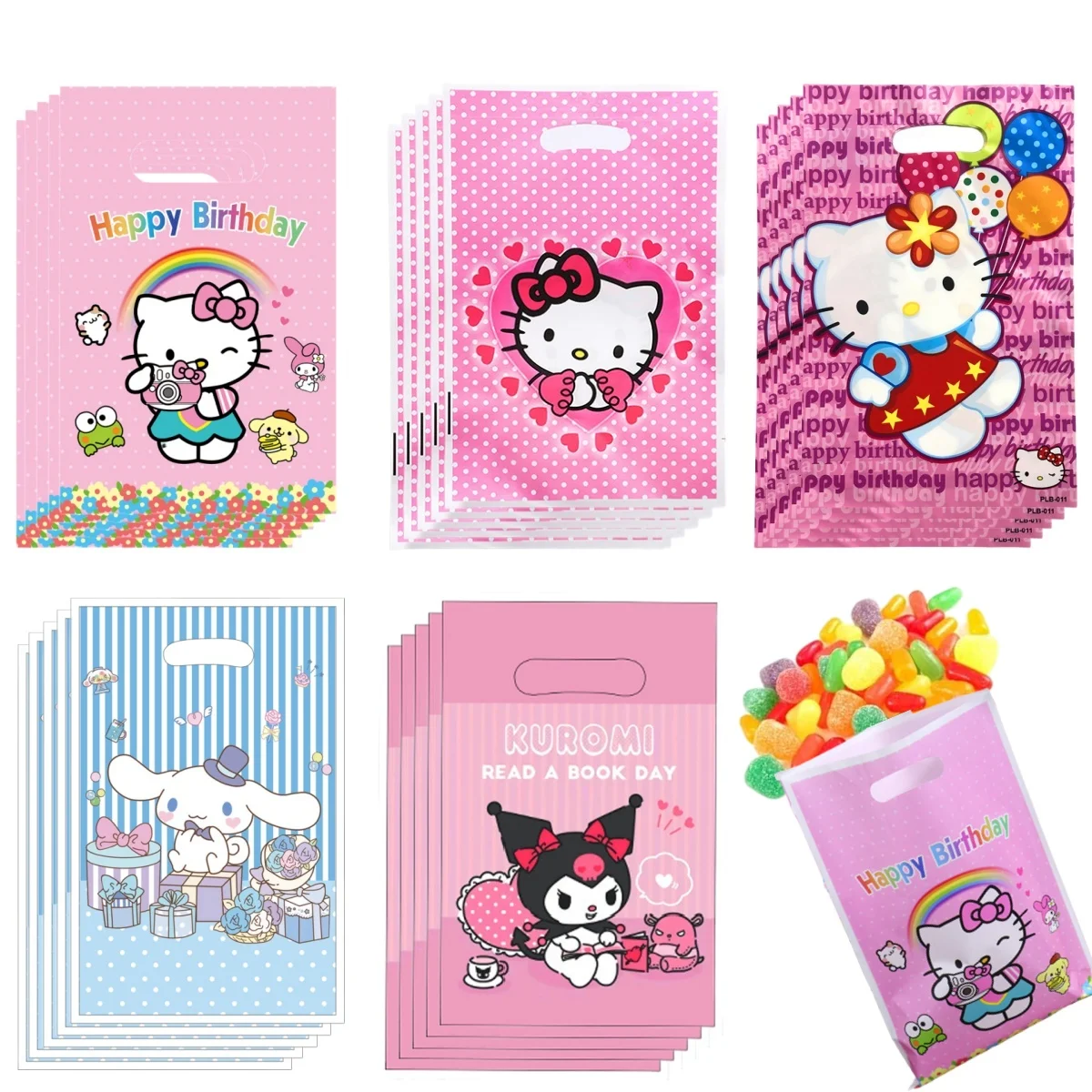 Подарочные пакеты Hello Kitty украшения для дня рождения Kuromii Cinnamorolll сумка конфет