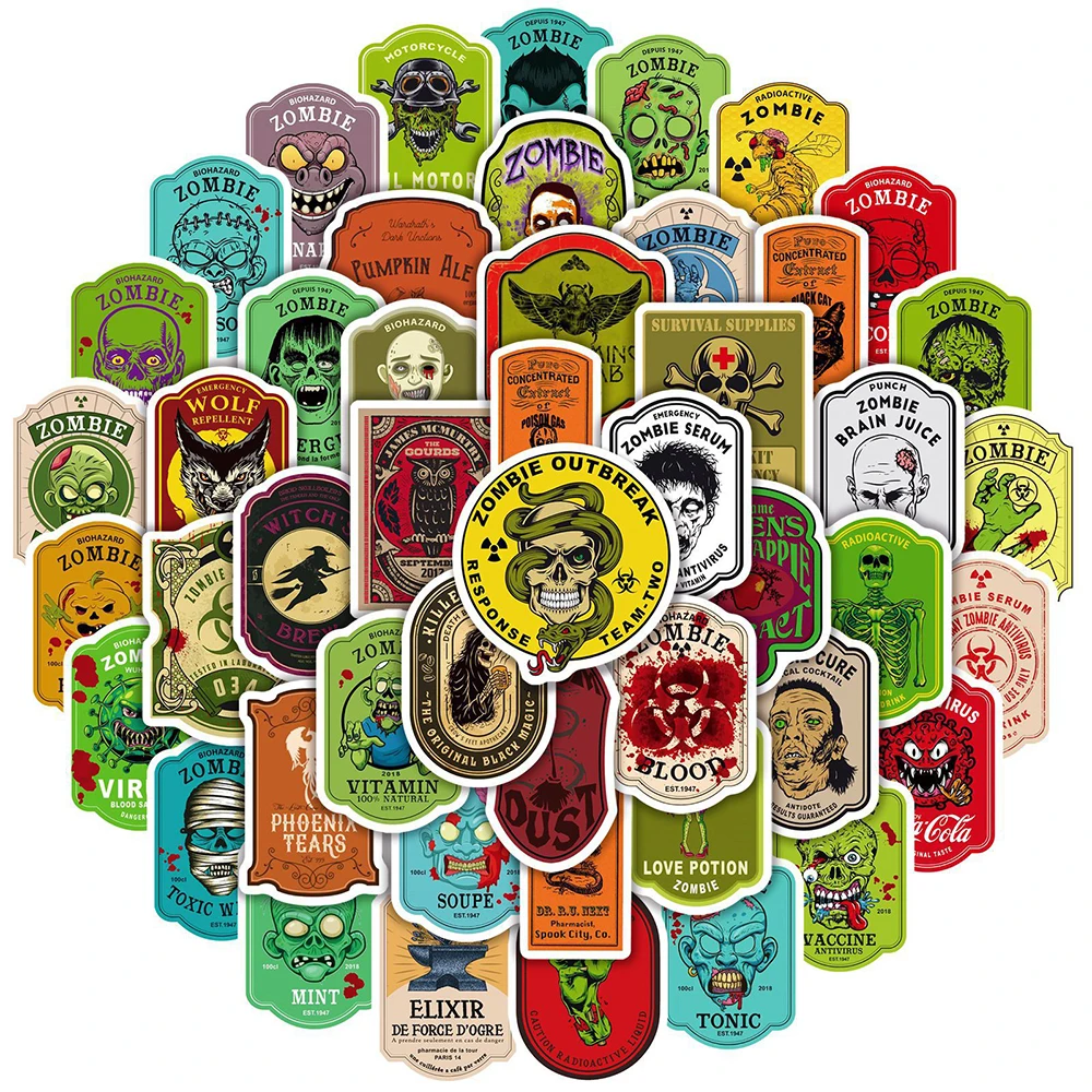 

10/30/50 шт., Детские Мультяшные наклейки на тему Хэллоуина