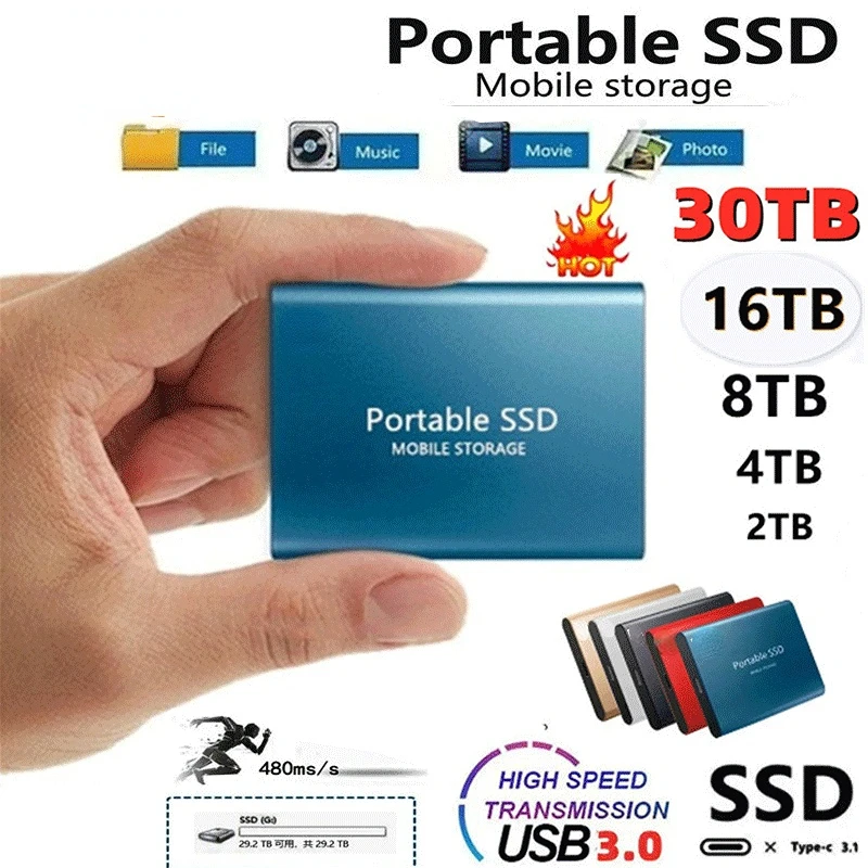 

Внешний жесткий диск M.2 SSD 500 Гб, 1 ТБ, USB