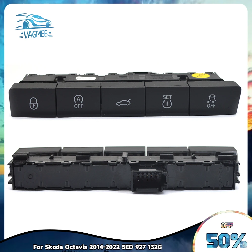 

Кнопка Ntral управления (давление в шинах + стартовая остановка + противоскользящий + багажник) для Skoda Octavia 2014-2022 5ED 927 132G 5ED 927132 Г