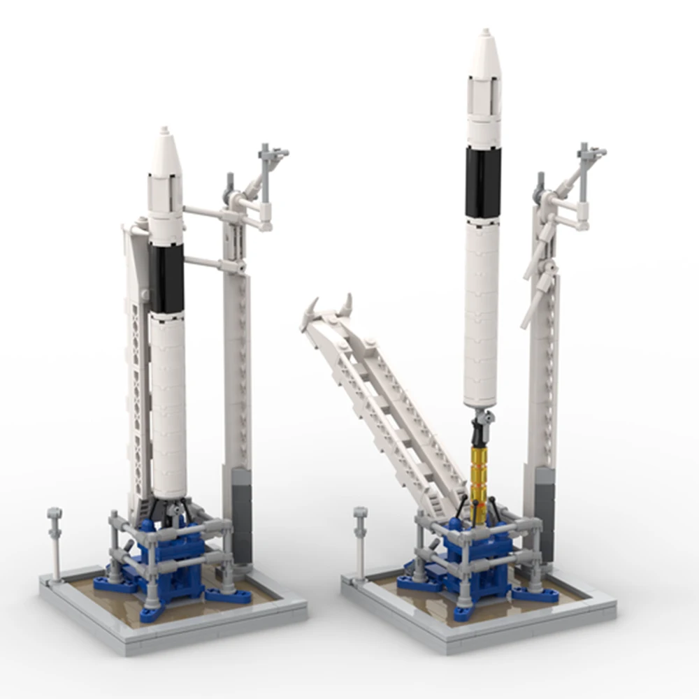

MOC Space SpaceX Falcon 1 & Launch Pad Building Blocks Set Universe Rocket Artificial Satellite Saturn V Scale Toy Gift