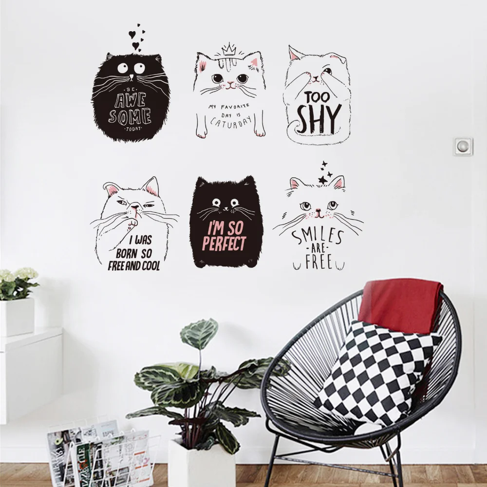 

Cute and Fresh Cat Vinyl Wall Stickers Children Decoration Boy Kids Rooms Decor Nursery Decorate DIY Art Murals Home