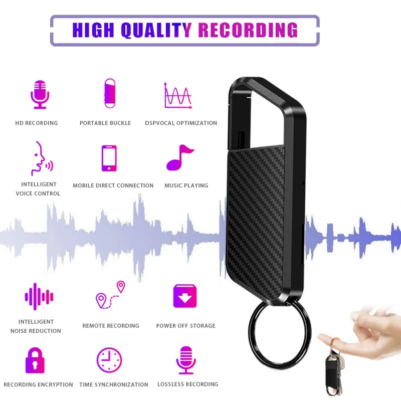 Mini Dictaphone Noise Reduction Smart Audio Recorder 32GB US