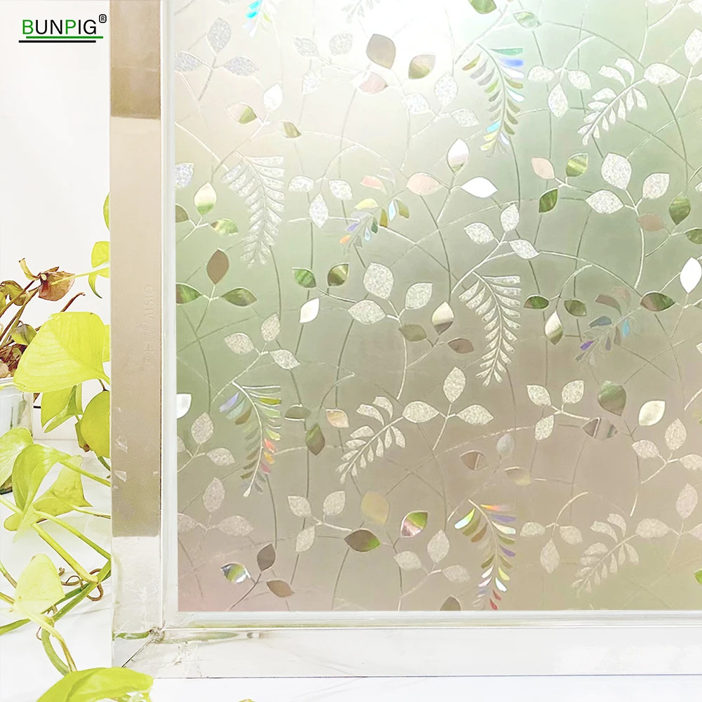 

3D Rainbow Window Film Privacy Stained Glass Vinyl Self Adhesive Film Static Cling Frosted Insulation Window Sticker For Home