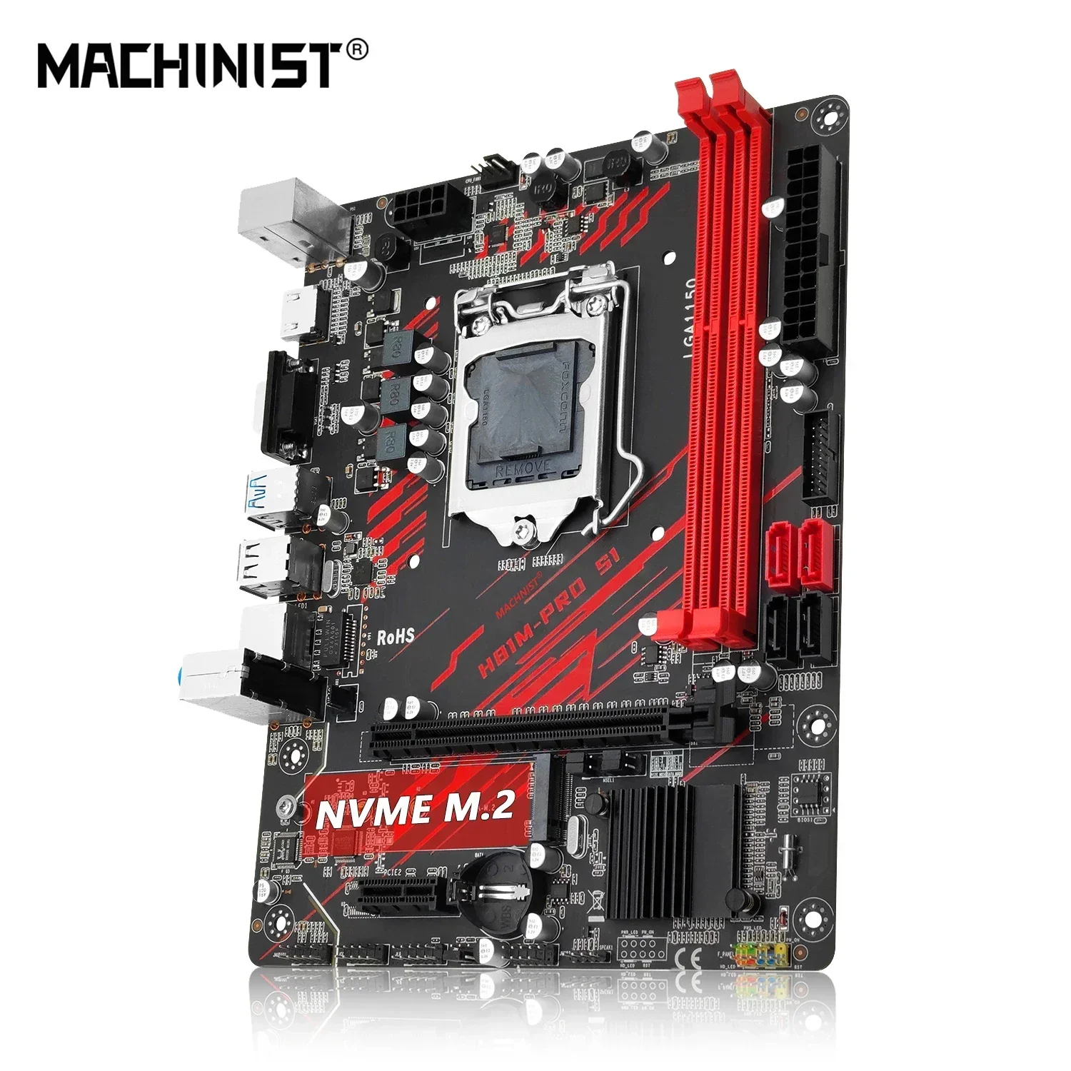 MACHINIST H81M-PRO S1 Материнская плата LGA 1150 NVME Слот M.2 Поддержка процессора I3 I5 I7/Xeon E3 V3 DDR3