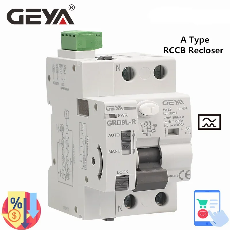Interruptor diferencial GEYA GRD9L Tipo A 2P 40 A 30 mA, 220 V