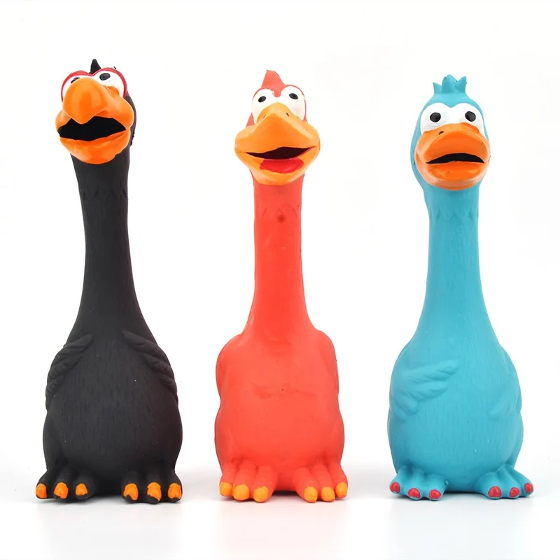 

Pet Toys Screaming Chicken Squeeze Sound Rubber Dogs and Cats Interactive Chewing Training Grinding Training Relief Stress Toys