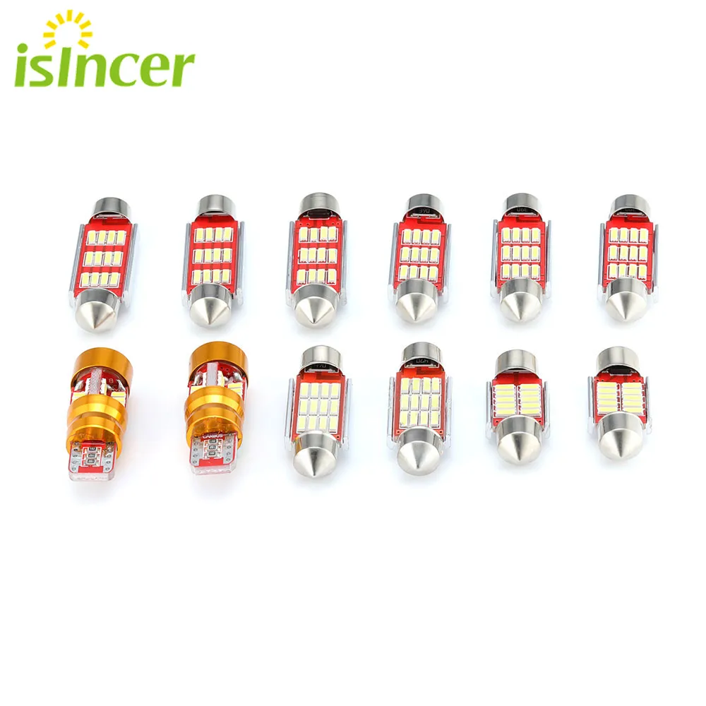 

12PCS Super Bright T10 Festoon LED Interior Light Bulbs Set For VW Tiguan 2009-2015 Dome Map Reading Light Bulbs Replacement