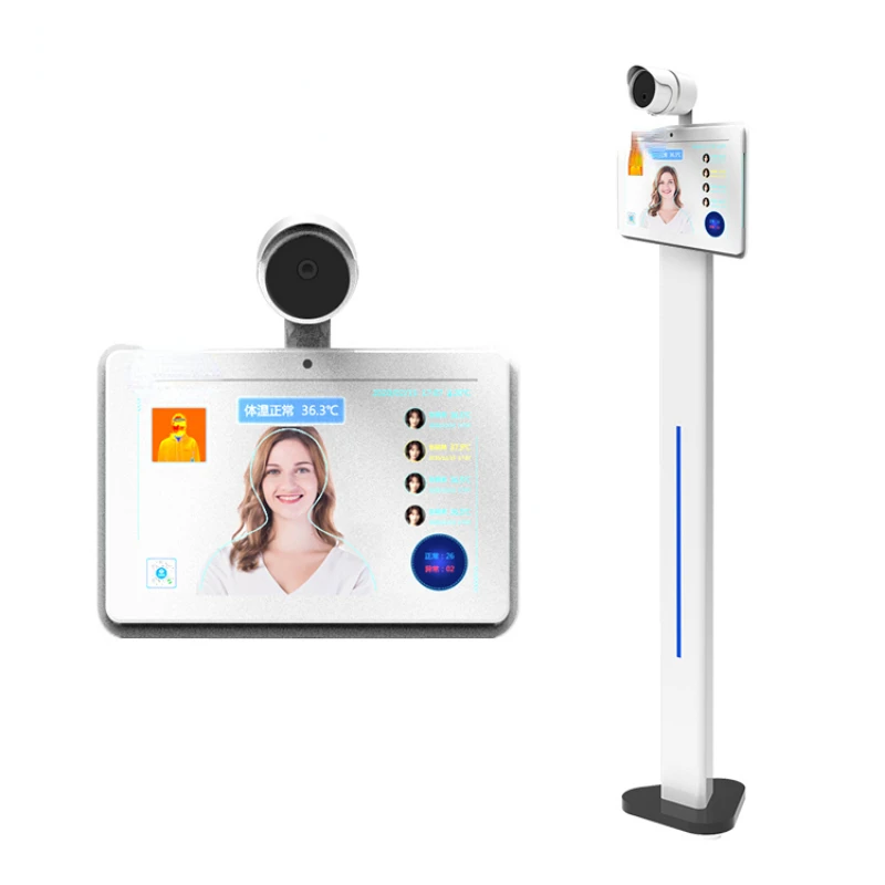 

Напольная подставка, ЖК-экран, детектор измерения, камера, распознавание лица, прибор для измерения температуры тела