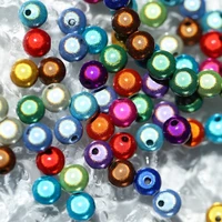 10 50pcs 468101214mm imitation pearl bead laser loose beads for diy bracelet earrings necklace jewelry making accessories