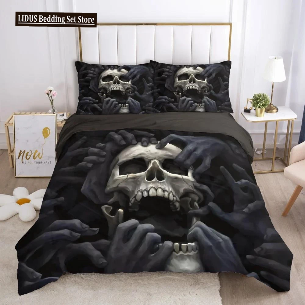 Skull Deadpool Duvet Cover Set 240x220 200x200 Bedding Twin Queen King Double Bed Linens Quilt Bedclothes Big Hand
