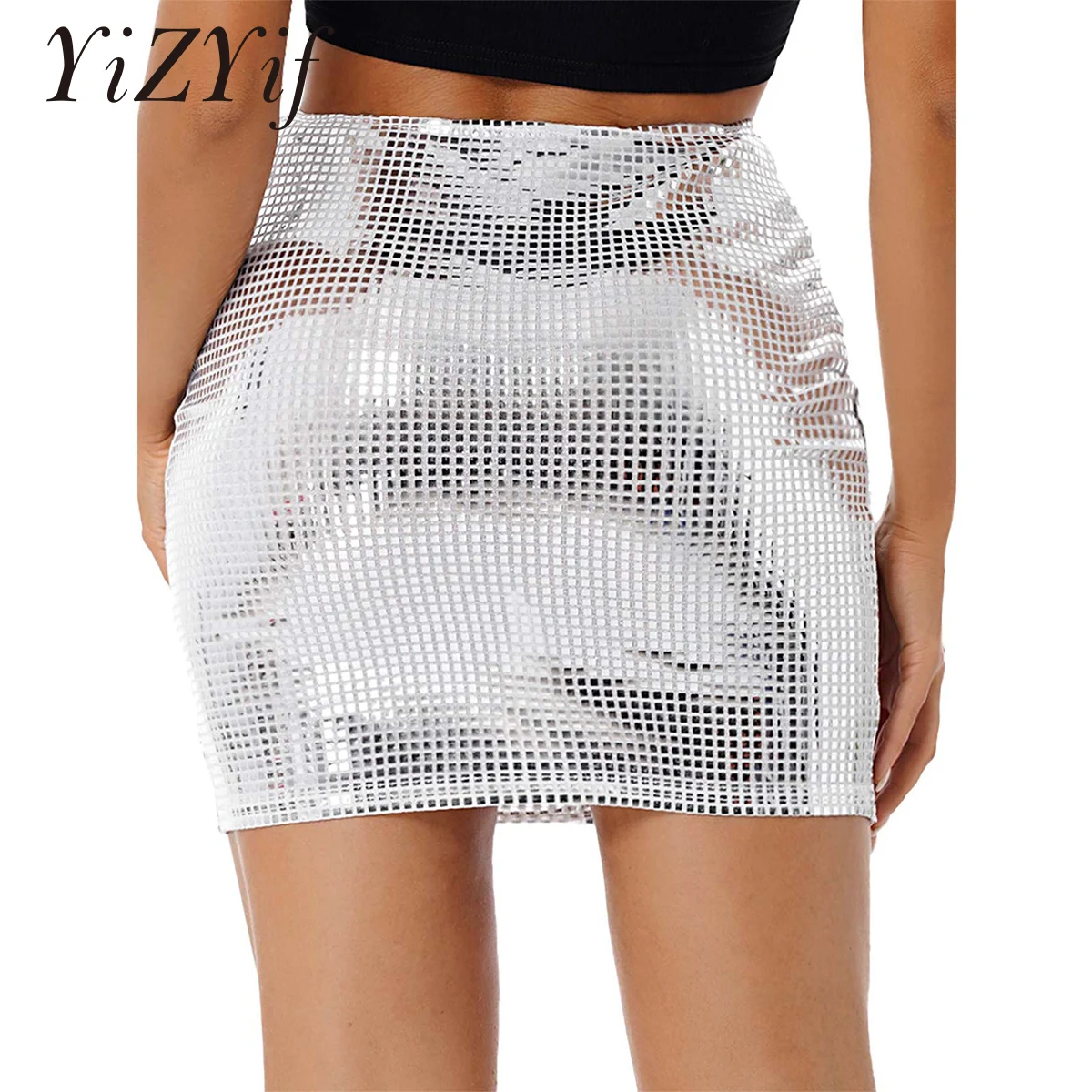 

Новинка 2022, Женская Блестящая клетчатая юбка-карандаш, мини-юбка, повседневная короткая юбка на бедрах, костюм для ночного клуба, коктейвече...