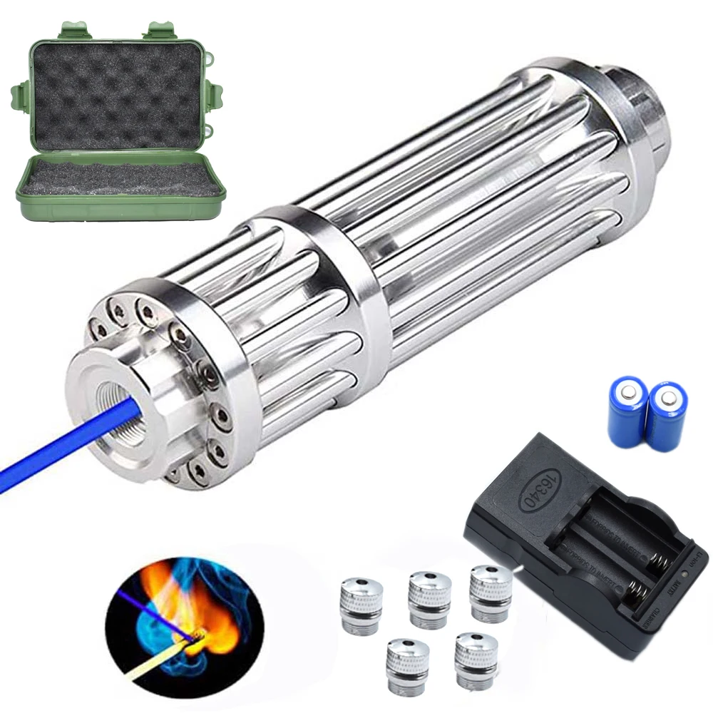 

017 Blue Laser Sight Powerful Laser 450nm 10000m Ultra Far Radiation Adjustable Focus Blue Laser Pointer Hunting Laser Pen