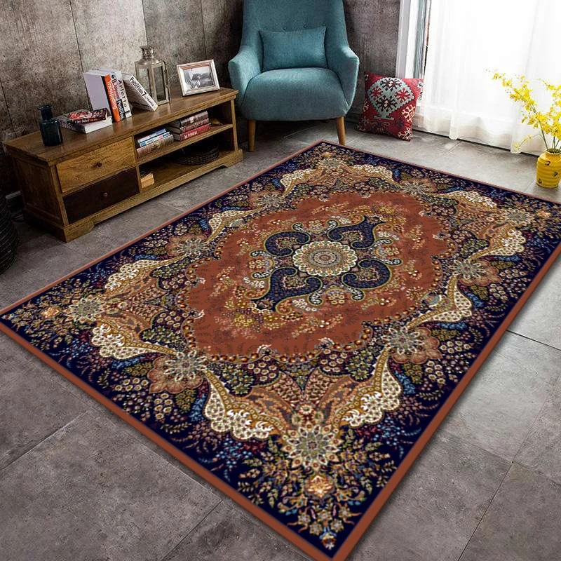 

Vintage Persian Carpet In The Living Room Bedroom Bohemia Turkish Morocco Ethnic Area Rugs Non Slip Mandala Geometric Door Mat