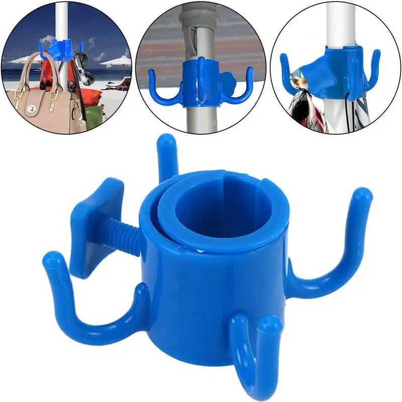 

1pc 4-Corner Beach Umbrella Hook Plastic Beach Umbrella Hook Hanging Camping Travel Buckle For Towels/Hats/Clothes/Camera/Bags