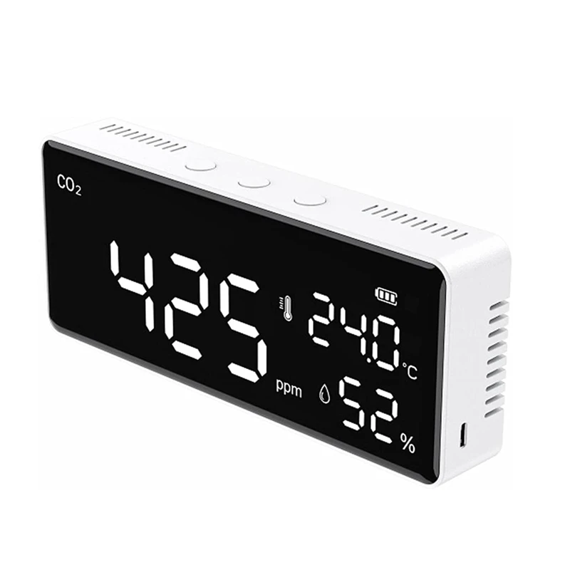 

Hot Intelligent Air Quality Detector Carbon Dioxide Temperature Humidity Monitor Multifunction Accurate Detection For Home