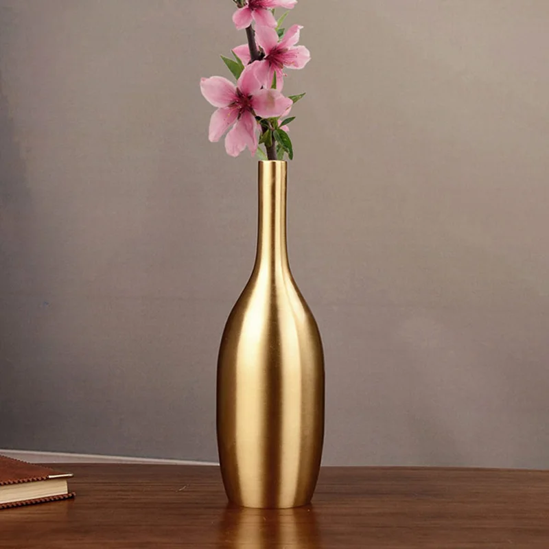 

Metal Mini Luxury Vase Aesthetic Modern Rose Flowers Nordic Vase Gold Design Ikebana Jarrones Living Room Decoration LK50VA