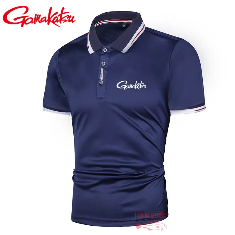 

Gamakatsu Fishing Tee Men's Summer Polo Shirt Breathable Quick Dry Fishing Clothing Outdoor Short Sleeve T-Shirt Fishing Clothes