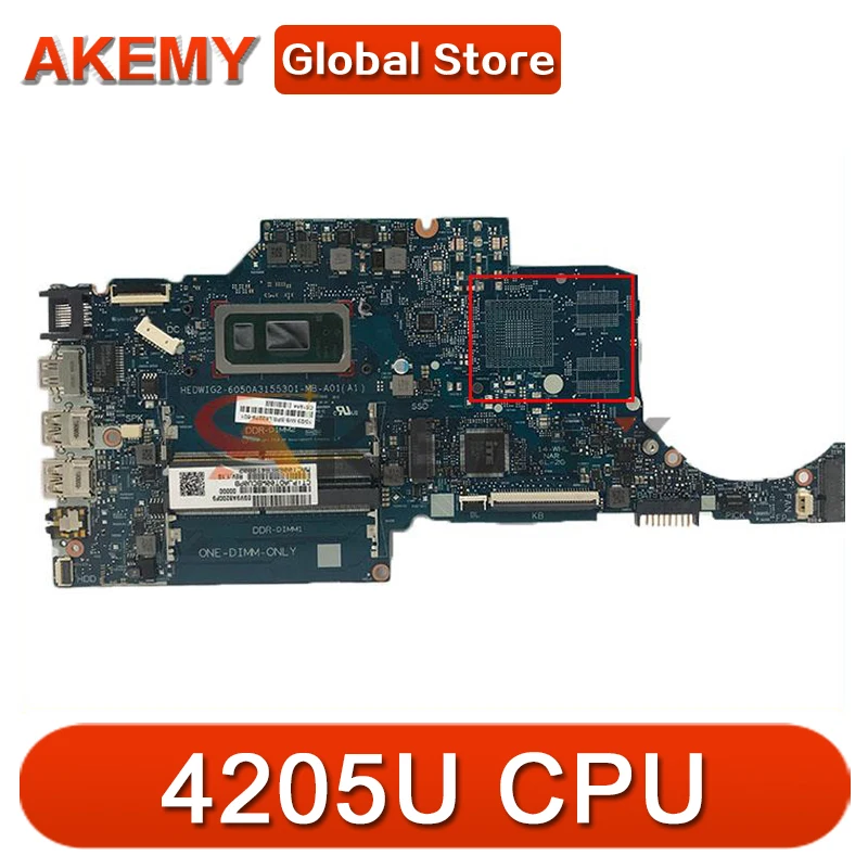 

Материнская плата для ноутбука Hp 14-CK 14-CF 240 G7 с SRFG2 Celeron 4205U DDR4 6050A3155301-MB 100% протестирована Быстрая доставка