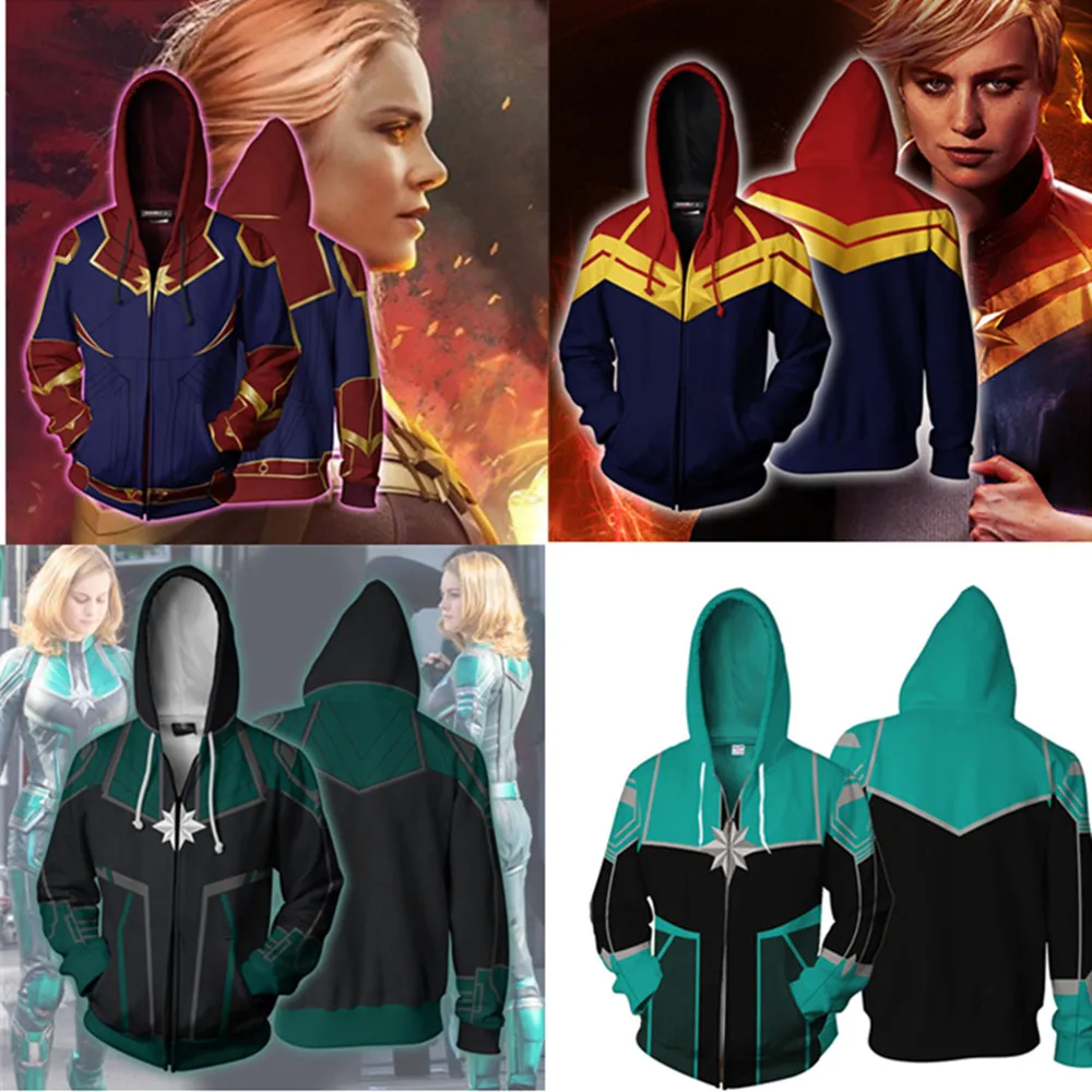 2019 Movie Avengers Endgame Quantum Realm Sweatshirt Jacket Advanced Tech Hoodie Cosplay Costumes Captain Marvel Hoodies suit