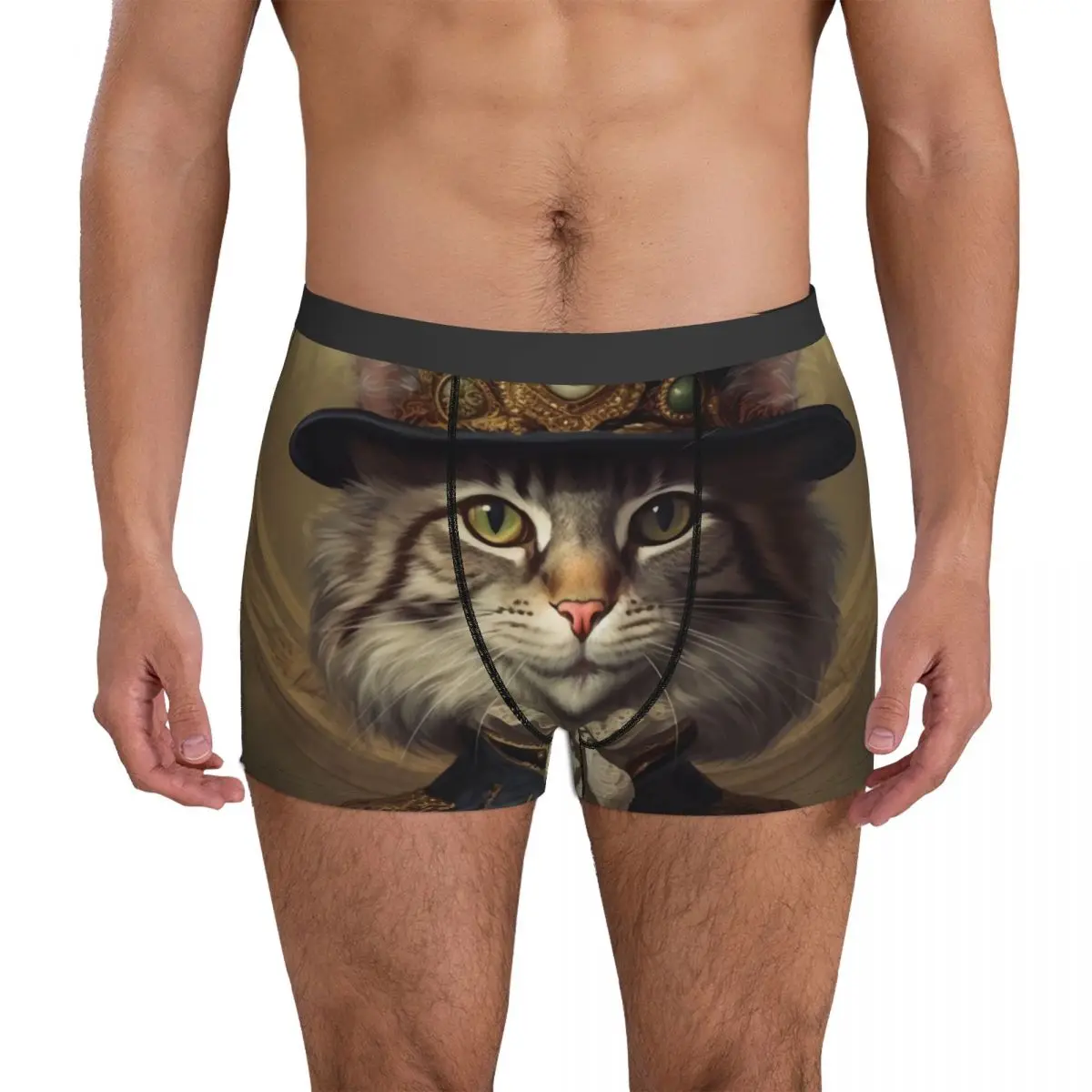 

Нижнее белье с рисунком кошки; Потрясающие Портретные костюмы; Мужские трусы-боксеры; Мягкие трусы-боксеры с принтом; Трусы-боксеры больших размеров