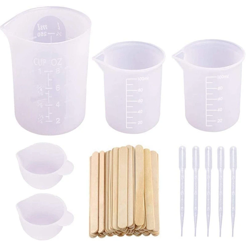 

Silicone Measuring Cups for Epoxy Resin Mixing Cups Silicone Cups with Stir Sticks Reusable Resin Molds Cups for Epoxy