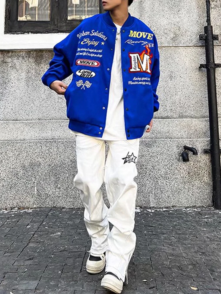 Arrivals White Chic Hip Hop Men Straight Jeans Pants Luxury Ankle Zipper High Street Korean Casual Loose Denim Trousers Denim