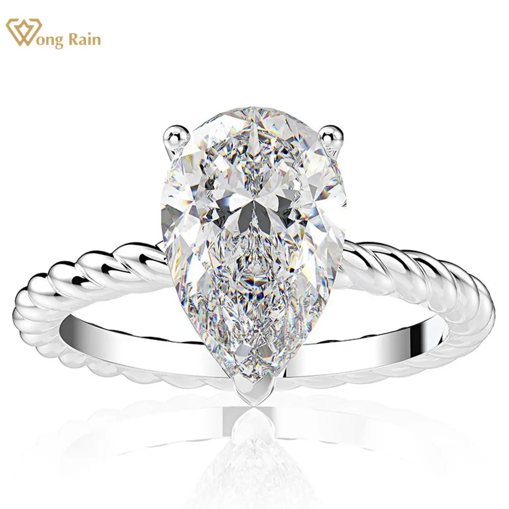 

Wong Rain 100% 925 Sterling Silver Pear Cut Citrine Sapphire High Carbon Diamonds Gemstone Wedding Ring Fine Jewelry Wholesale