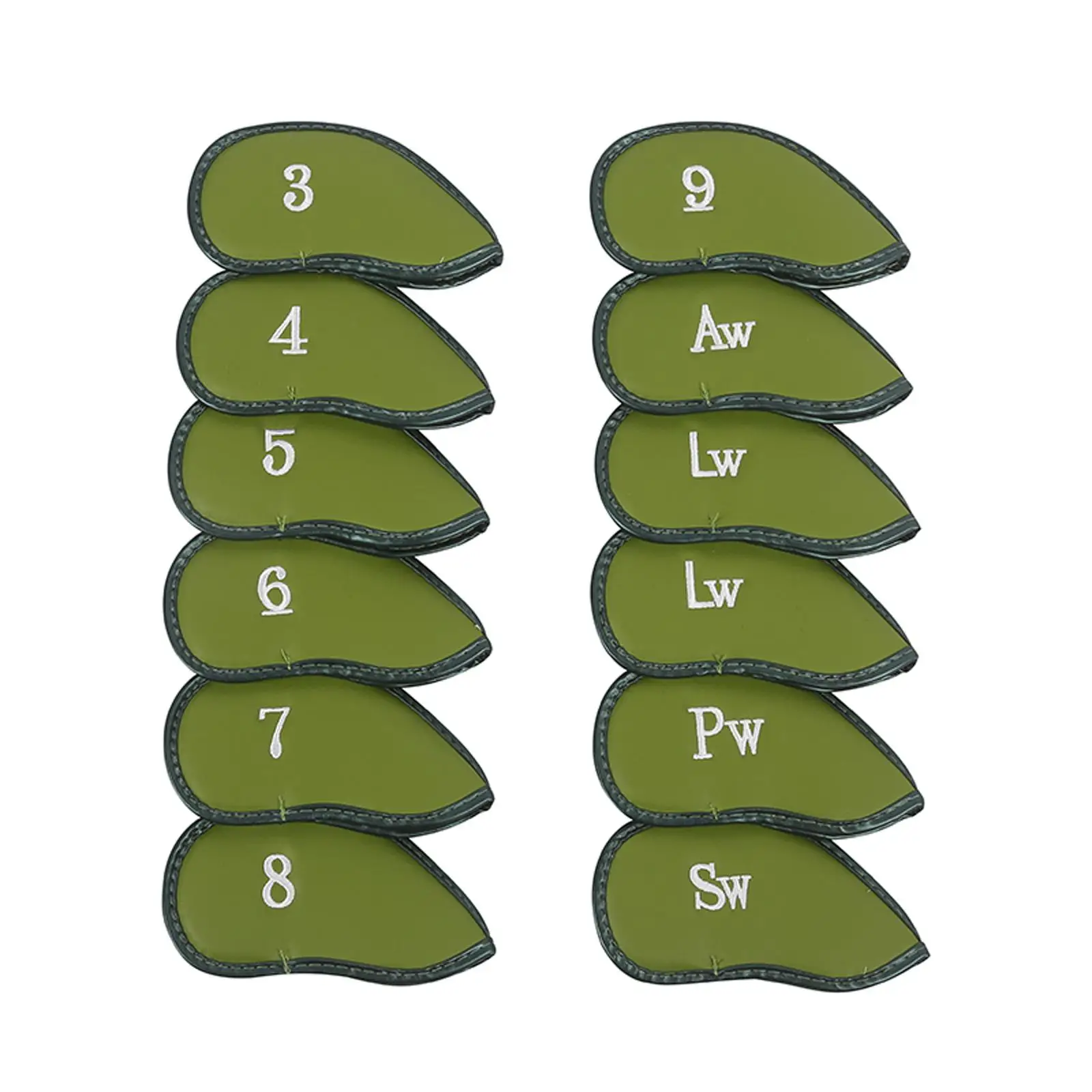 

12Pcs Golf Iron Covers Set Wrap Socks Protective Embroidered Cover Head Protector Golf Clubs Case for Display Women Men Putters