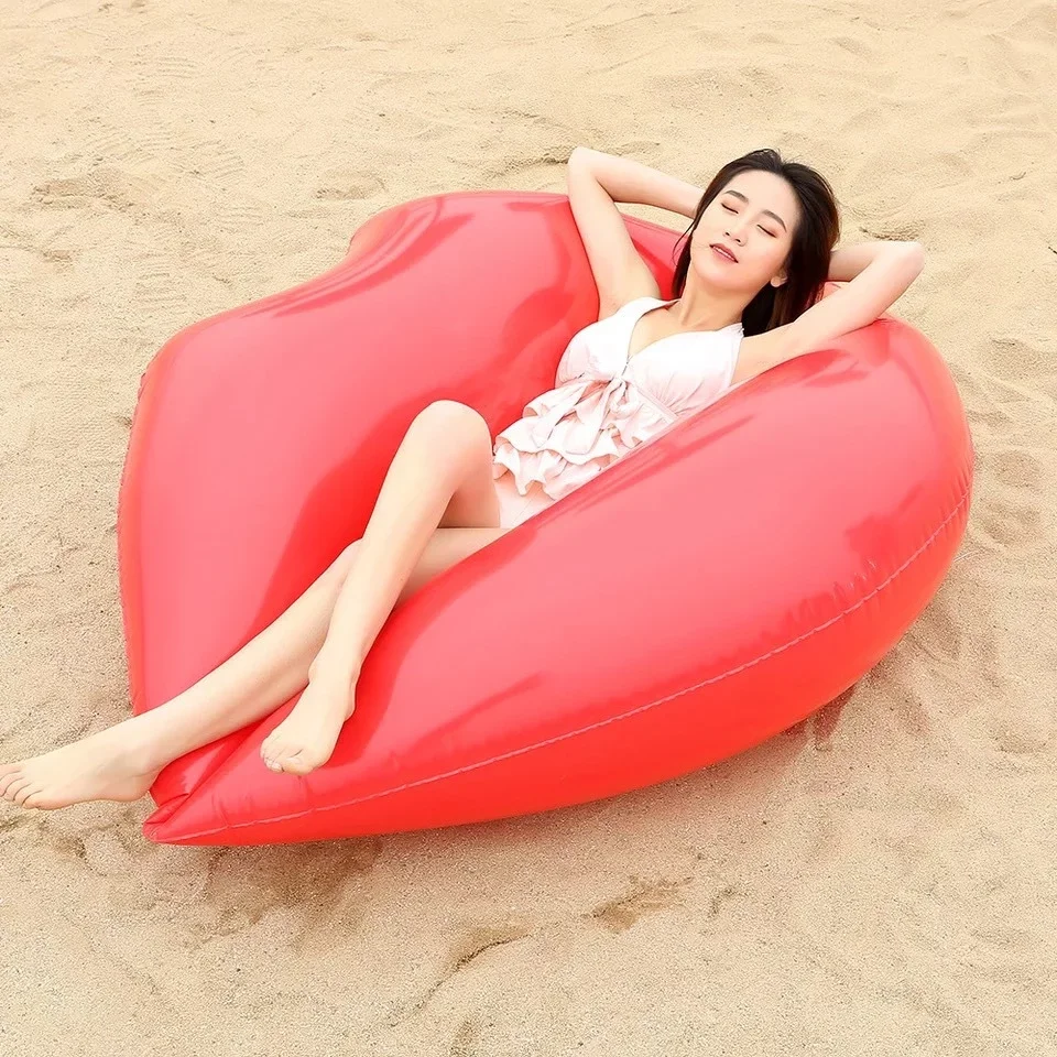 

Inflatable Red Lips Floating Row Adult Mount Floating Bed Swimming Circle Pools Swimming Adult Entertainment Beach Water Toys