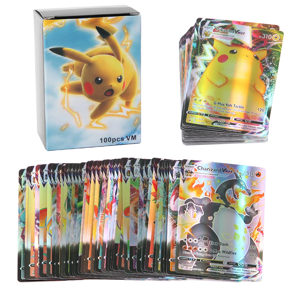 

2022 Kids English Pokemon Card Vmax GX Tag Team EX Mega Game Battle Carte Trading Children Toy