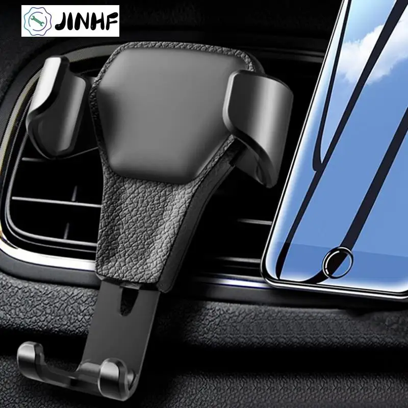 

Universal 9.5*8cm Gravity Car Phone Holder Car Air Vent Leather Mount Stand for Cell Phone GPS