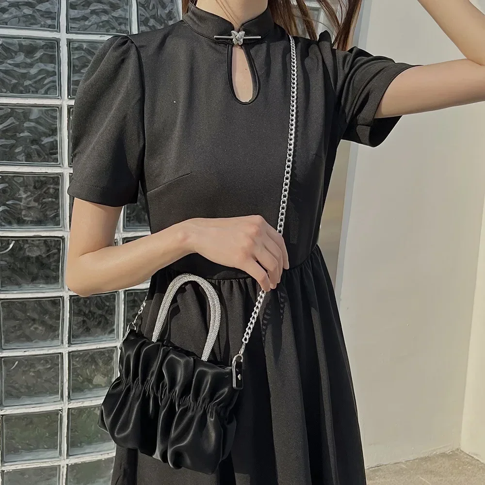 Летняя сумка для туризма и отдыха красная женская с водными бриллиантами