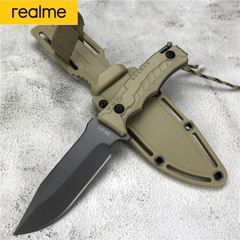 

Realme Steel M01 Pocket Tactical Knives Fixed Blade Knife Hunting Survival Rescue Tools Combat Outdoor EDC Gear